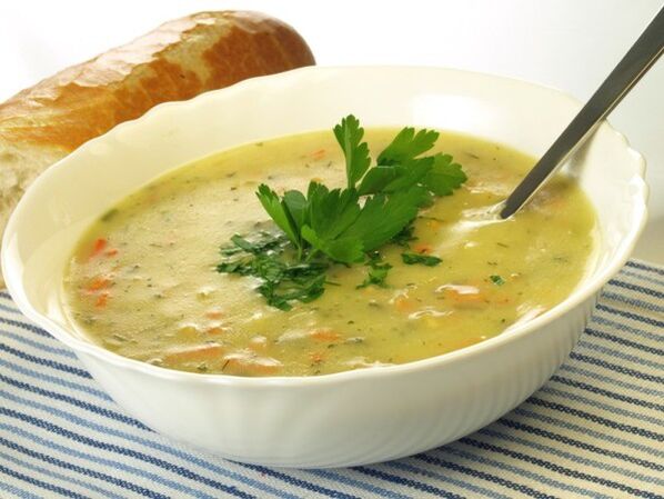 vegetable puree soup with turnips in the diet menu of drinking for weight loss